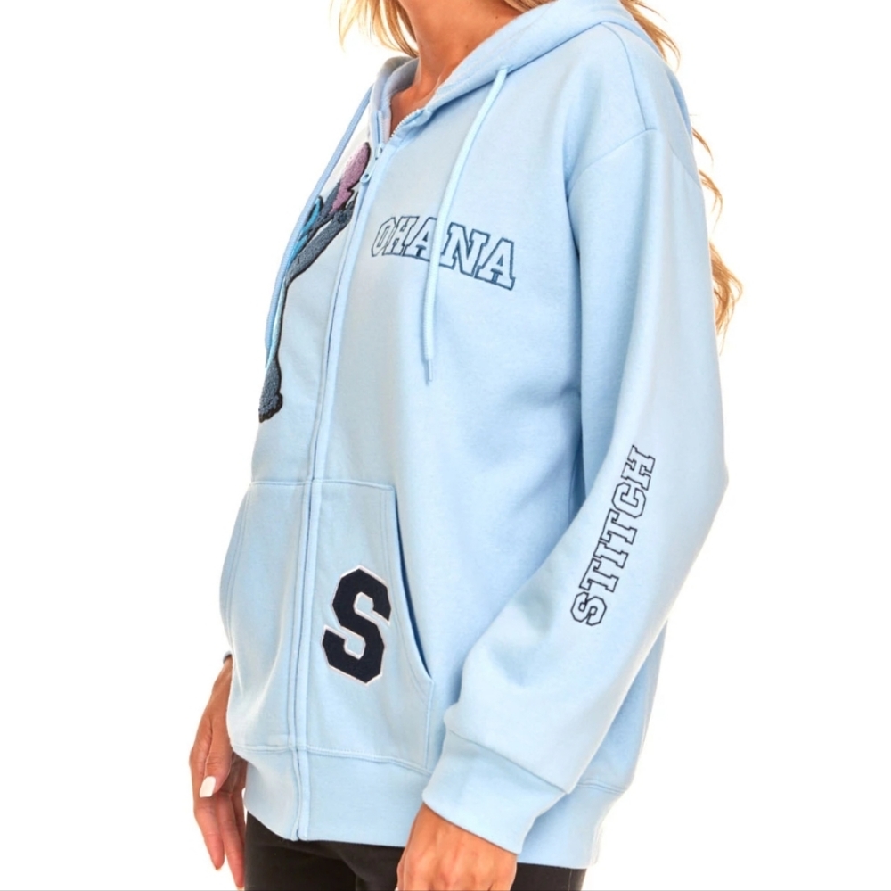 STITCH Disney full zip sweatshirt, hoodie, blue, large - Picture 5 of 16